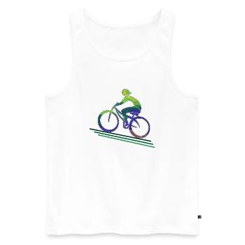 Cycliste - Débardeur bio Premium Homme - blanc - Devant - Michal (187cm)