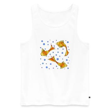 Poissons - Débardeur bio Premium Homme - blanc - Devant - AI Model Male 178 light (178cm)