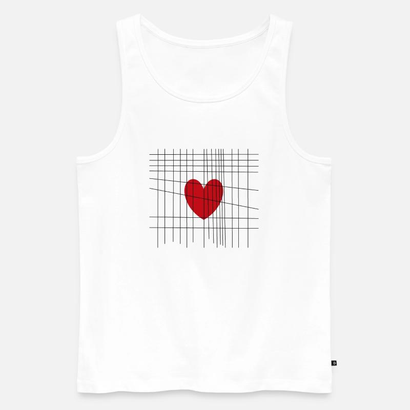 Herz hinter Gittern - Männer Premium Bio Tank Top - Weiß