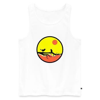birds - Männer Premium Bio Tank Top - Weiß - Vorne - AI Model Male 178 light (178cm)