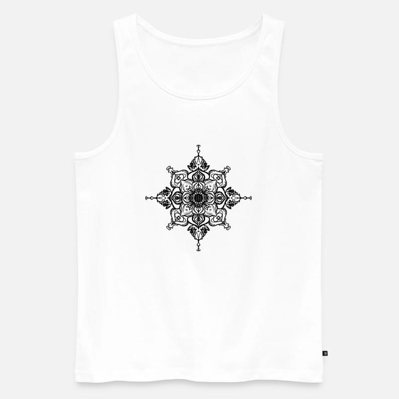 Mandala Snowflake Muster Geometrisch - Männer Premium Bio Tank Top - Weiß