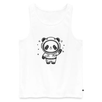 Kawaii Niedlicher Glücklicher Astronaut Panda - Männer Premium Bio Tank Top - Weiß - Vorne - AI Model Male 178 light (178cm)