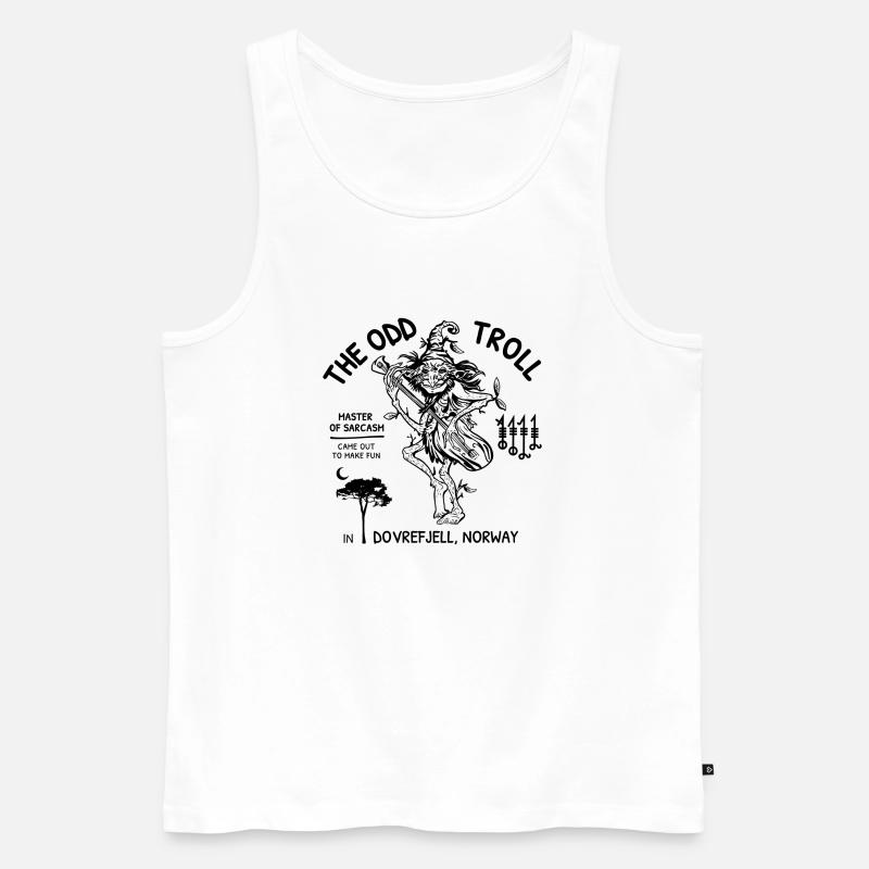Der seltsame Troll - Männer Premium Bio Tank Top - Weiß