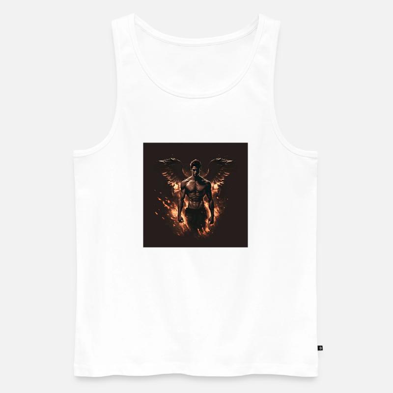 Feuriger dämonischer Engel - Männer Premium Bio Tank Top - Weiß