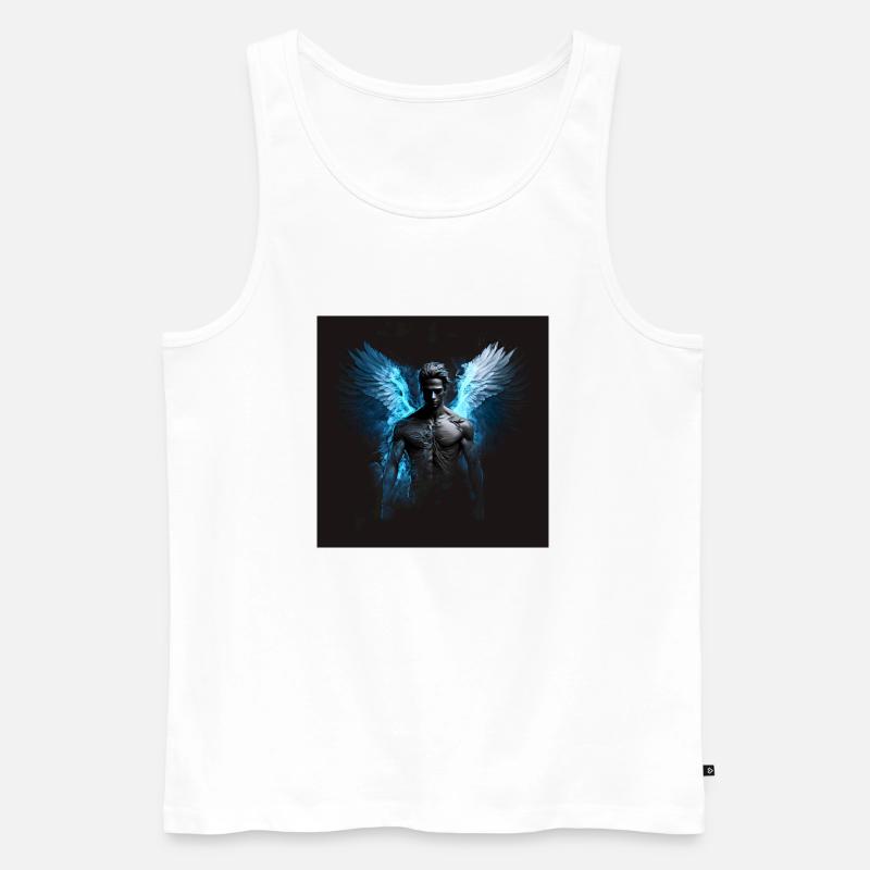 Blauer Mann Engel - Männer Premium Bio Tank Top - Weiß
