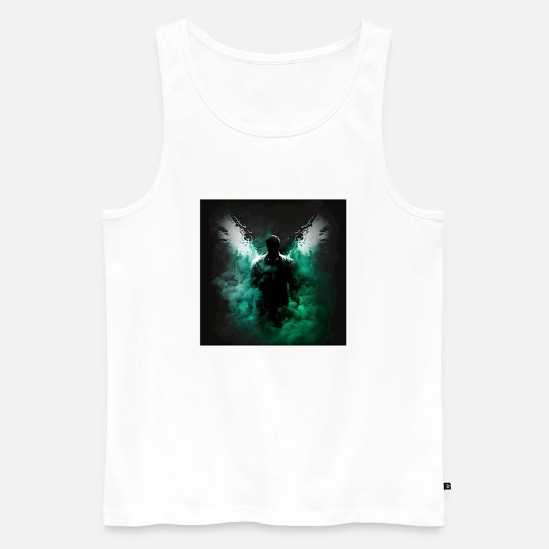 Der Mann des dunklen Engels - Männer Premium Bio Tank Top - Weiß