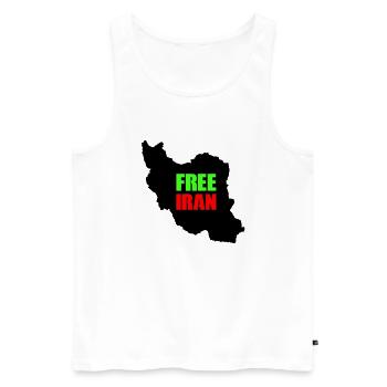 Iran libre - Débardeur bio Premium Homme - blanc - Devant - AI Model Male 178 light (178cm)