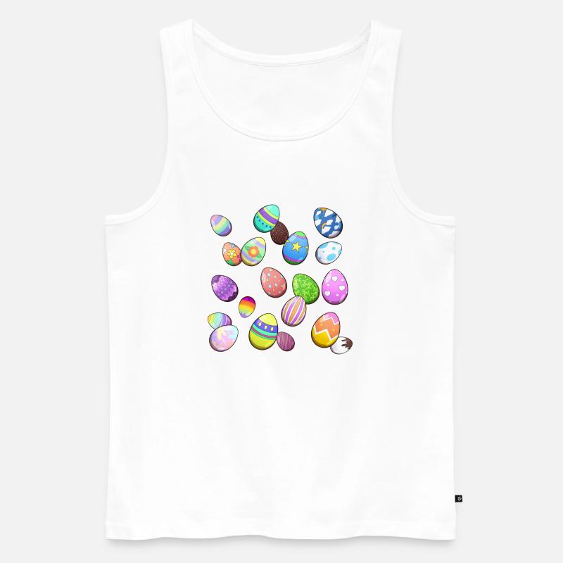 Easter Eggs Pattern - Men's Premium Organic Tank Top - white