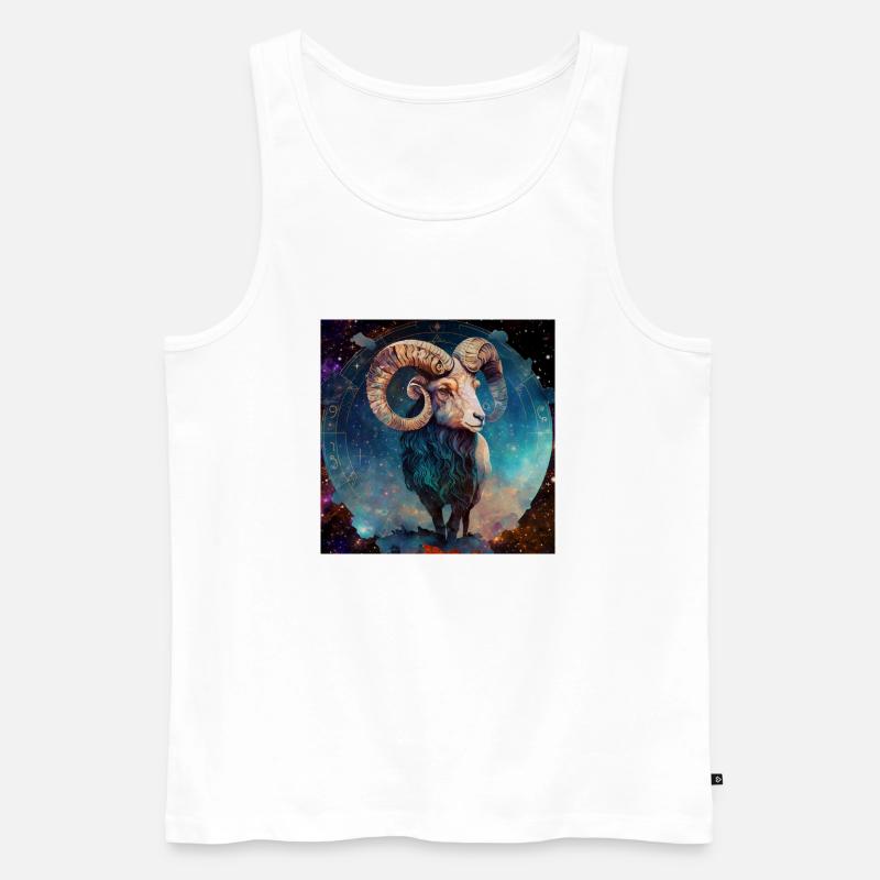 Sternzeichen Widder " Sternzeichen Widder" - Männer Premium Bio Tank Top - Weiß