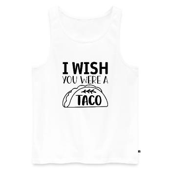 I wish you were a Taco - Men's Premium Organic Tank Top - white - Front - Michal (187cm)
