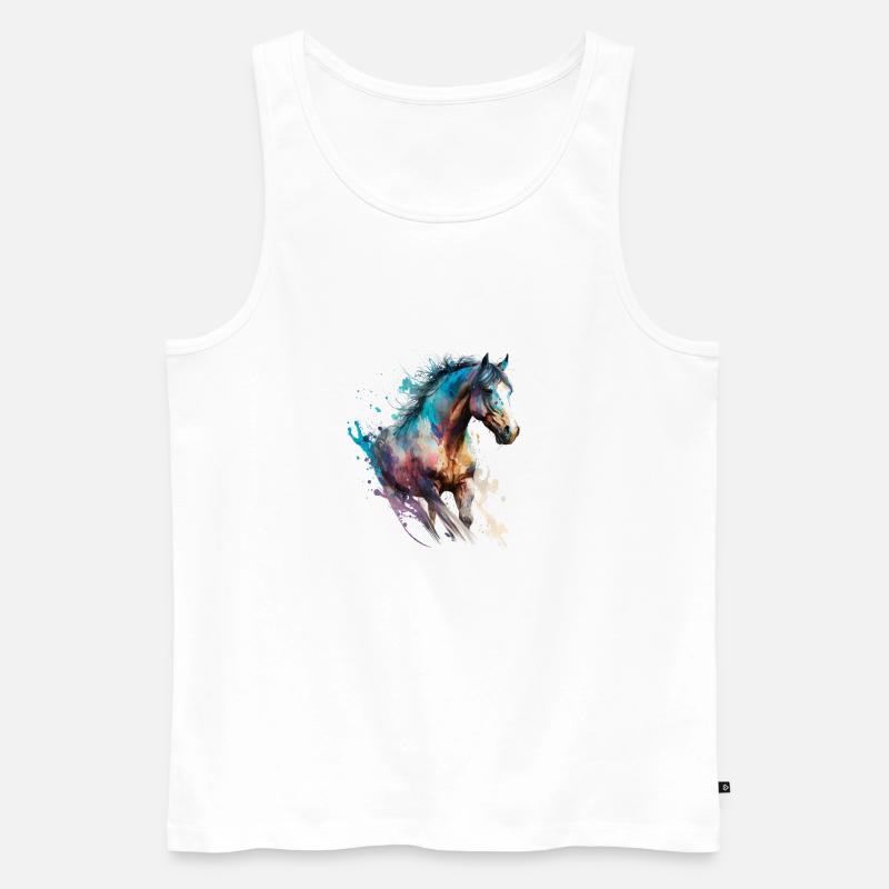 Feuriges Pferd Nr. 5 - Männer Premium Bio Tank Top - Weiß