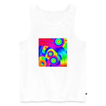 Abstract Comet - Men's Premium Organic Tank Top - white - Front - AI Model Male 178 light (178cm)