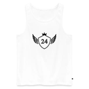 wappen 24 - Männer Premium Bio Tank Top - Weiß - Vorne - Michal (187cm)