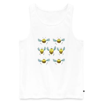 Bienen - Männer Premium Bio Tank Top - Weiß - Vorne - AI Model Male 178 light (178cm)