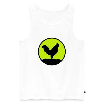 hahn - Männer Premium Bio Tank Top - Weiß - Vorne - AI Model Male 178 light (178cm)