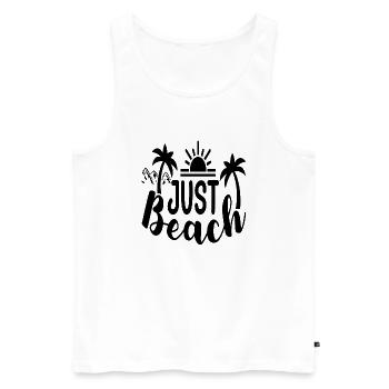 Just Beach - Männer Premium Bio Tank Top - Weiß - Vorne - AI Model Male 178 light (178cm)
