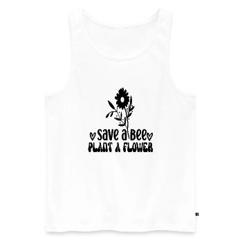 Sauver une abeille Planter une fleur - Débardeur bio Premium Homme - blanc - Devant - AI Model Male 178 light (178cm)