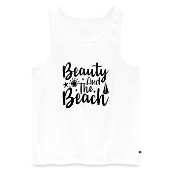 Beauty And The Beach - Männer Premium Bio Tank Top - Weiß - Vorne - Michal (187cm)