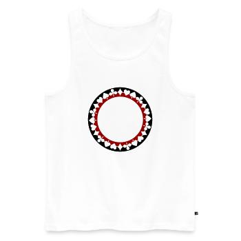Kranz Spielkarten Skat zweifarbig - Männer Premium Bio Tank Top - Weiß - Vorne - AI Model Male 178 light (178cm)