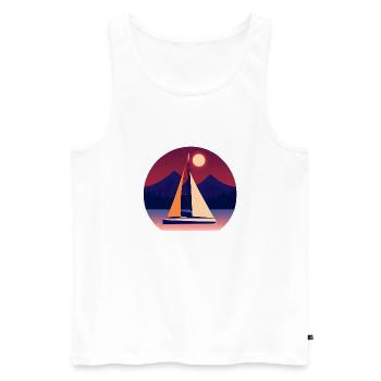 Sailing Sailing Ship Sailing Sailing Sailing Boat - Men's Premium Organic Tank Top - white - Front - AI Model Male 178 light (178cm)