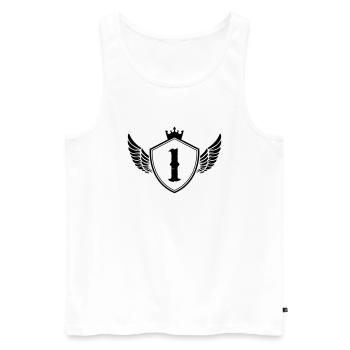 Armoiries 1 - Débardeur bio Premium Homme - blanc - Devant - Michal (187cm)