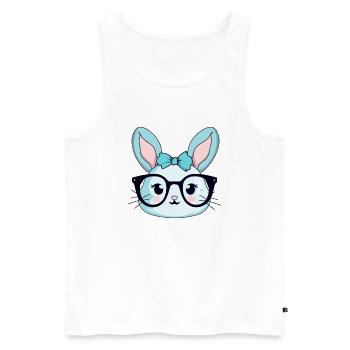 Mina the rabbit - Men's Premium Organic Tank Top - white - Front - Michal (187cm)