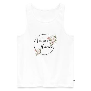 Future mariée floral - Débardeur bio Premium Homme - blanc - Devant - AI Model Male 178 light (178cm)