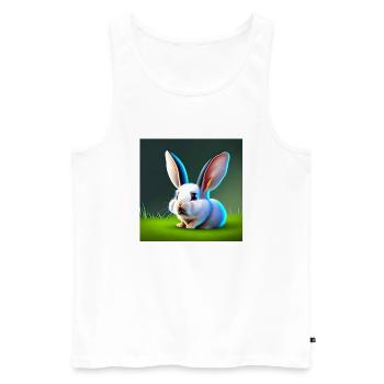Rabbit with Big Ears - Men's Premium Organic Tank Top - white - Front - AI Model Male 178 light (178cm)
