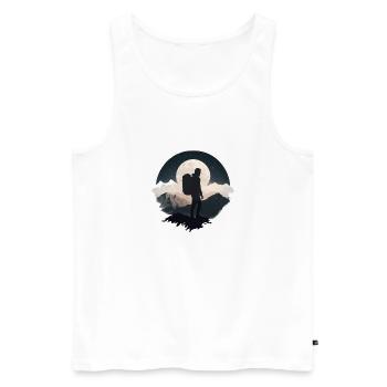 Routard au clair de lune, randonnée - Débardeur bio Premium Homme - blanc - Devant - Michal (187cm)