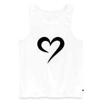 romantisches geschwungenes Herz für Valetninstag - Männer Premium Bio Tank Top - Weiß - Vorne - Michal (187cm)