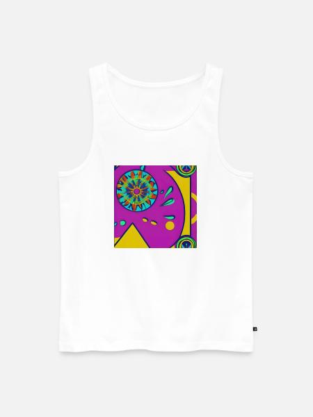 Pop-Kubismus-Motiv - Männer Premium Bio Tank Top - Weiß