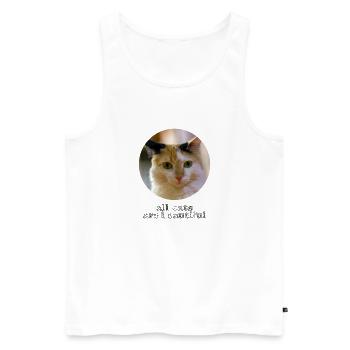 tous les chats sont beaux - Débardeur bio Premium Homme - blanc - Devant - AI Model Male 178 light (178cm)