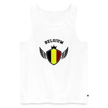 belgium wappen - Männer Premium Bio Tank Top - Weiß - Vorne - AI Model Male 178 light (178cm)