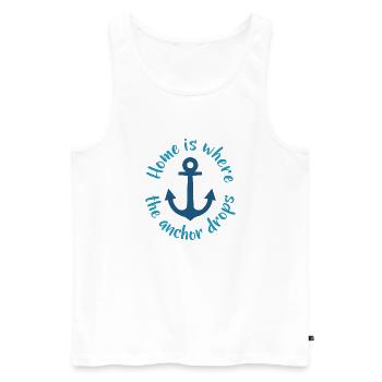 Home is Where the Anchor Drops - Männer Premium Bio Tank Top - Weiß - Vorne - AI Model Male 178 light (178cm)