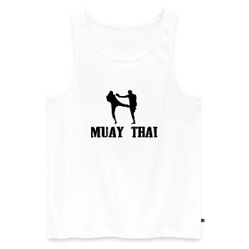 Muay Thai - Men's Premium Organic Tank Top - white - Front - Michal (187cm)