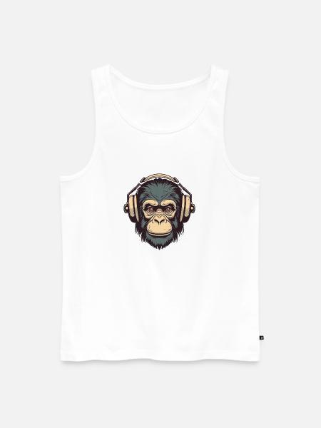 Funky Bloody Monkey - Men's Premium Organic Tank Top - white