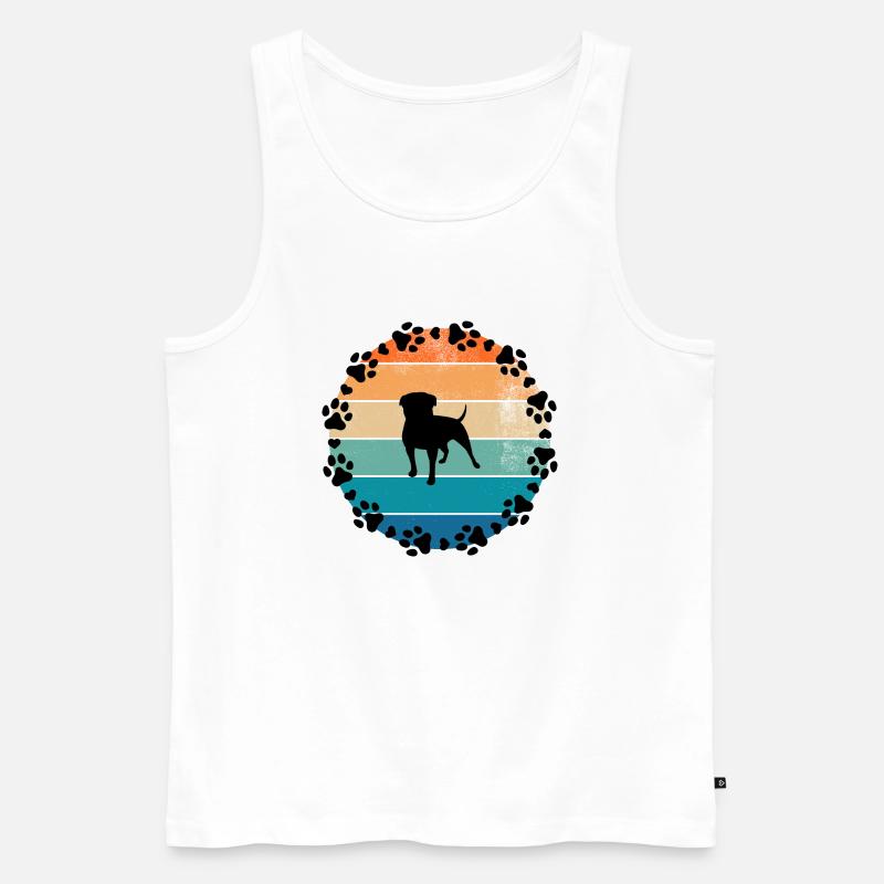 Hunde Sonne Mops - Männer Premium Bio Tank Top - Weiß