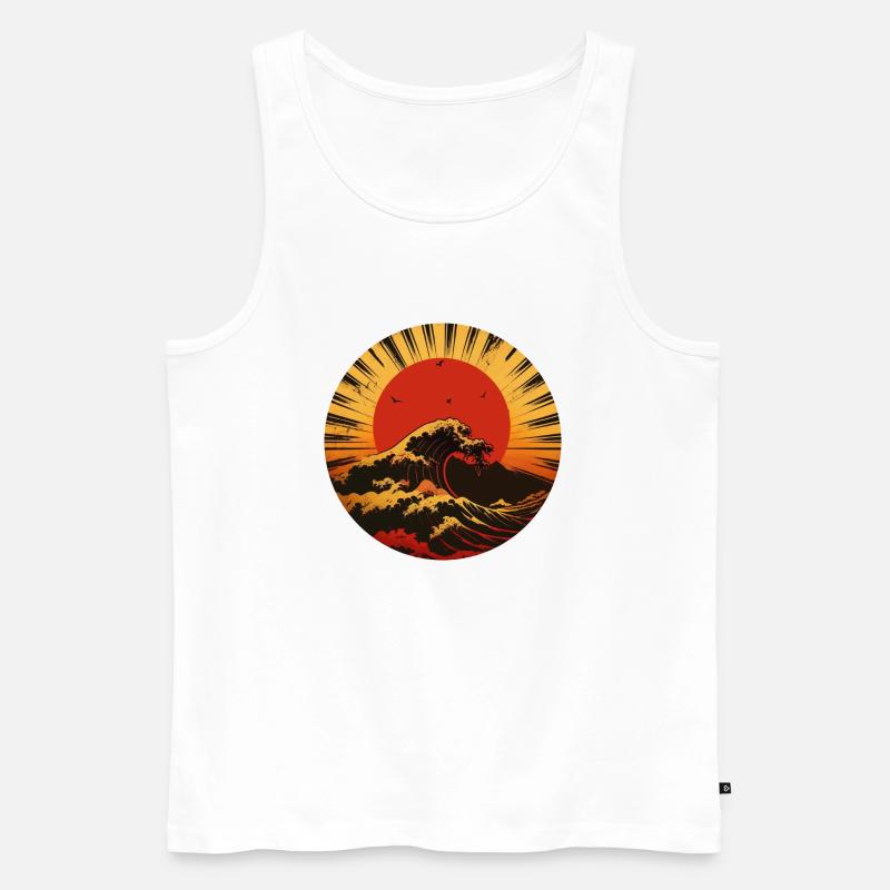 Große Welle - Männer Premium Bio Tank Top - Weiß