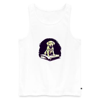 Hunde Bücher Labrador Buch Hund Lesen Hundehalter - Männer Premium Bio Tank Top - Weiß - Vorne - AI Model Male 178 light (178cm)