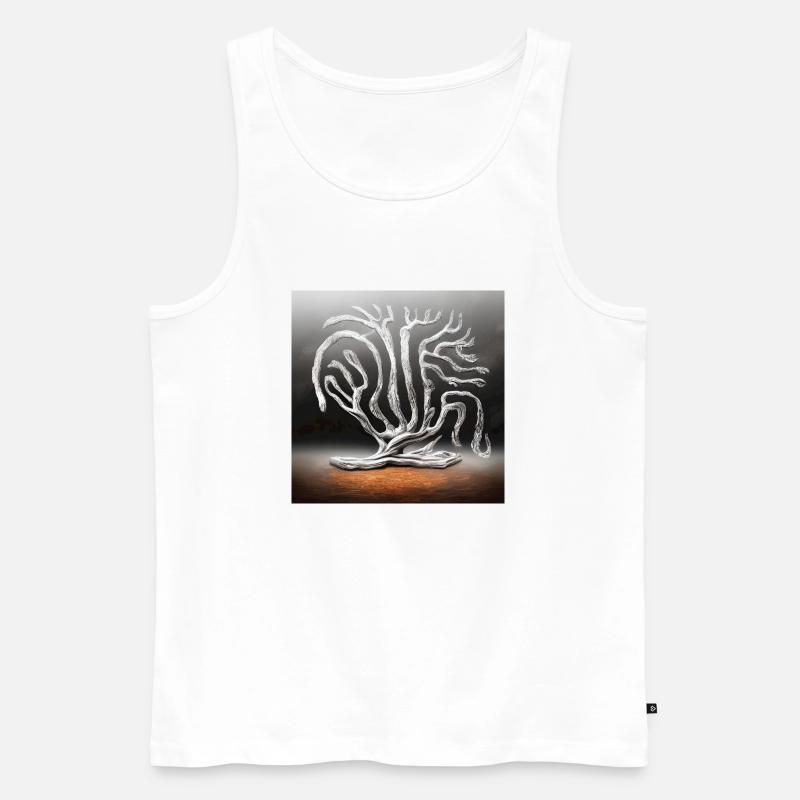 Alter Baum vom Blitz getroffen - Männer Premium Bio Tank Top - Weiß