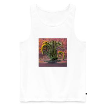 Alter blühender Baum an sonnigen Sommertagen - Männer Premium Bio Tank Top - Weiß - Vorne - AI Model Male 178 light (178cm)