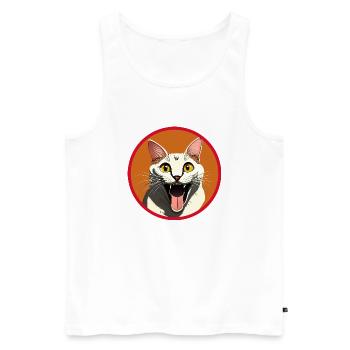Happy Kitty - Débardeur bio Premium Homme - blanc - Devant - Michal (187cm)