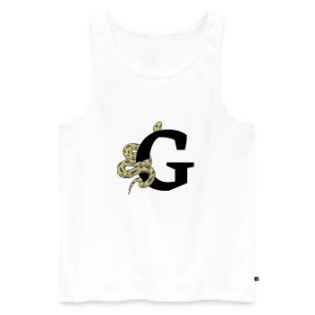 Buchstabe g Schlange - Männer Premium Bio Tank Top - Weiß - Vorne - AI Model Male 178 light (178cm)