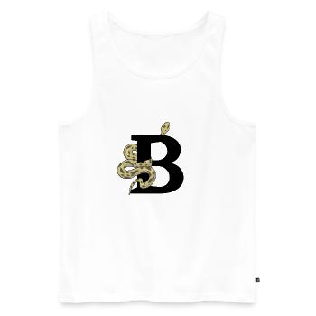 Letter b snake - Men's Premium Organic Tank Top - white - Front - AI Model Male 178 light (178cm)