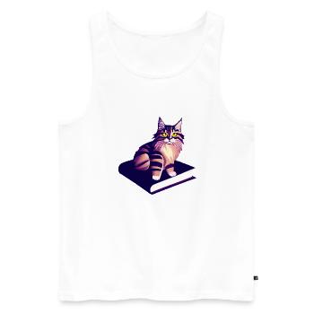 Kitten Read Cat Books Cat Book Domestic Cat - Men's Premium Organic Tank Top - white - Front - Michal (187cm)