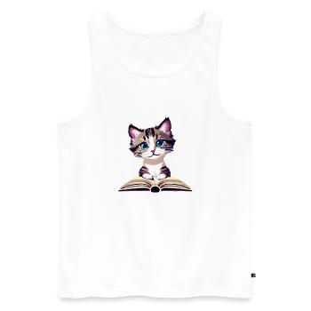 Kitten Read Cat Books Cat Book Domestic Cat - Men's Premium Organic Tank Top - white - Front - Michal (187cm)