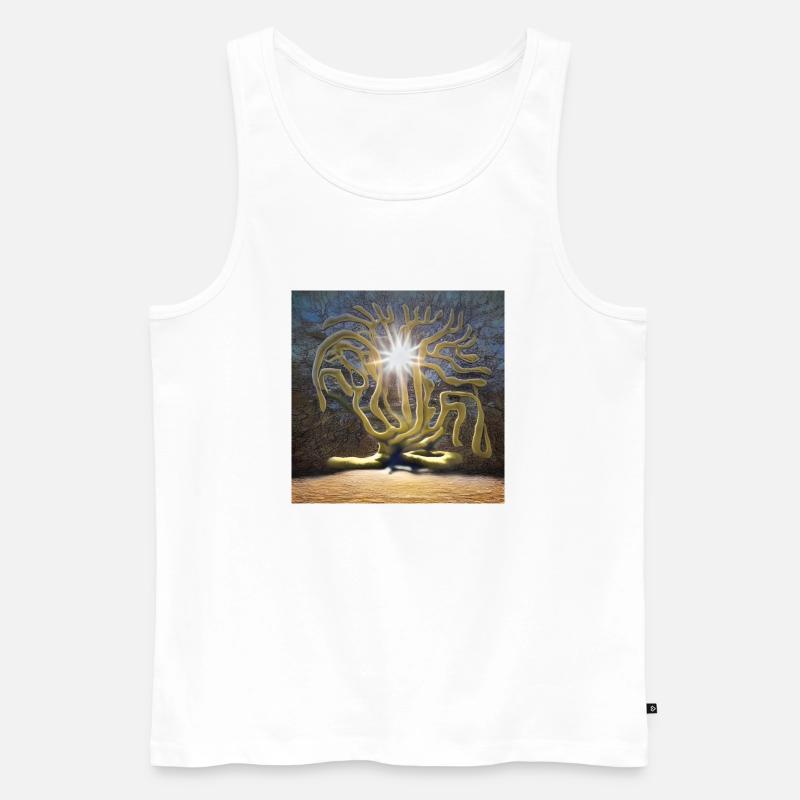 Baum steht in der Sonne - Männer Premium Bio Tank Top - Weiß