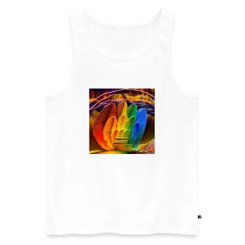 Arc-en-ciel en automne - Débardeur bio Premium Homme - blanc - Devant - Michal (187cm)