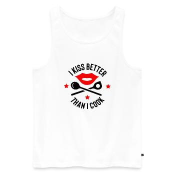 Cook - Men's Premium Organic Tank Top - white - Front - Michal (187cm)