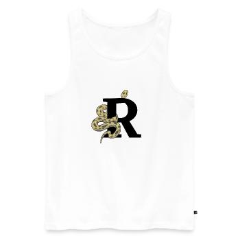 Letter r snake - Men's Premium Organic Tank Top - white - Front - Michal (187cm)